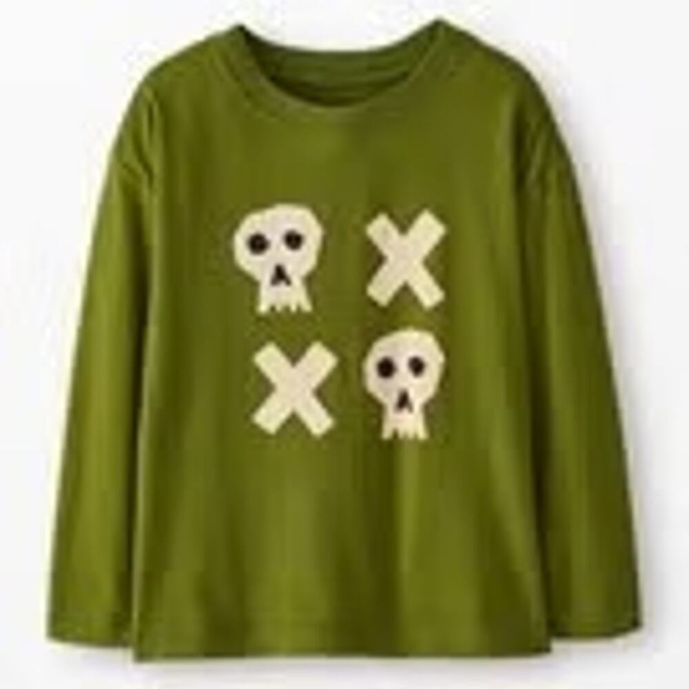 NWT Hanna Andersson boys Sz 3 Halloween shirt with skull and crossbones graphic